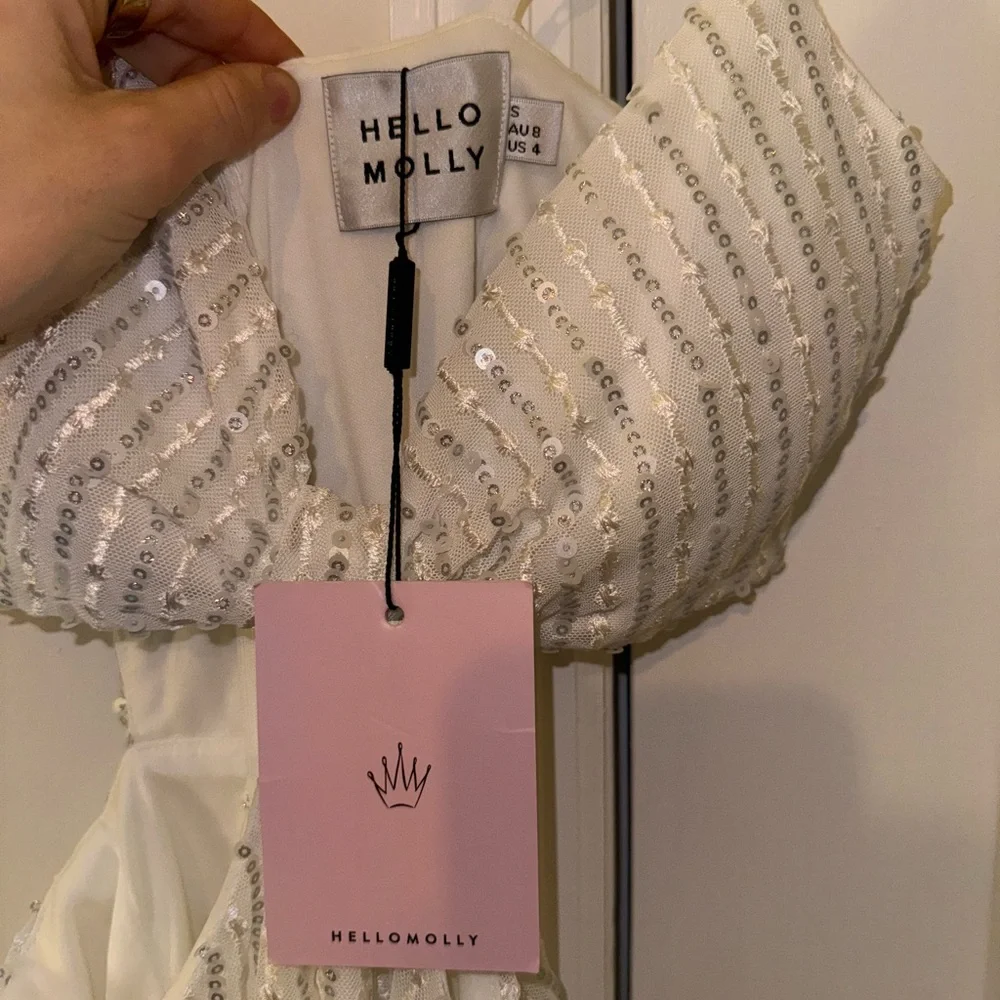 White sequin cut out midi dress - Picture 5 of 5